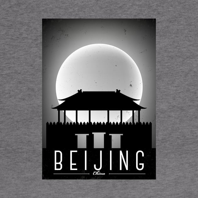 Beijing black and white poster by kursatunsal